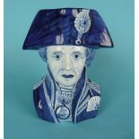 Nelson: a Delft pottery character jug, 123mm (commemorative, commemoratives, commemorate, naval,