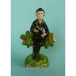 Dr Syntax: an early-19th century Staffordshire pottery figure on named base, 140mm, restored (