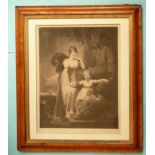 Queen Caroline: an engraving in a maple frame 823 x 705mm, a coloured engraving entitled ‘The