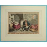 Original hand coloured engravings by William Heath entitled ‘Farmer Giles’s Establishment