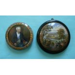 The Late Duke of Wellington (161A) and Stratfieldsaye (188) framed (2) (prattware, pot lid, potlid)