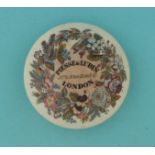 Floral (131/5) (prattware, pot lid, potlid)