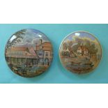 Belle Vue (30) with bay window and Established 1760 (25) (2) (prattware, pot lid, potlid)