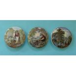 The Shepherdess (325) The Shepherd Boy (326) and Fording the Stream (335) (3) (prattware, pot lid,