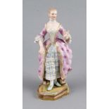 Dame mit Fächer, Meissen, Marke 1850-1924, 1. W., Entwurf Michel Victor Acier attr. im Jahre 1764-