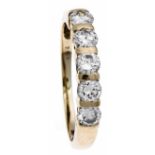 Brillant-Ring GG 585/000 mit 5 Brillanten, zus. 1,04 ct l.get.Weiß/VVS-VS, RG 59, 3,0 g