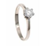 Brillant-Ring WG 585/000 mit einem Brillanten 0,40 ct Weiß/VS, RG 57, 2,1 g