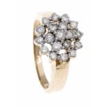 Brillant-Ring GG/WG 585/000 mit Brillanten, zus. 1,00 ct l.get.Weiß/SI, RG 57, 4,6 g