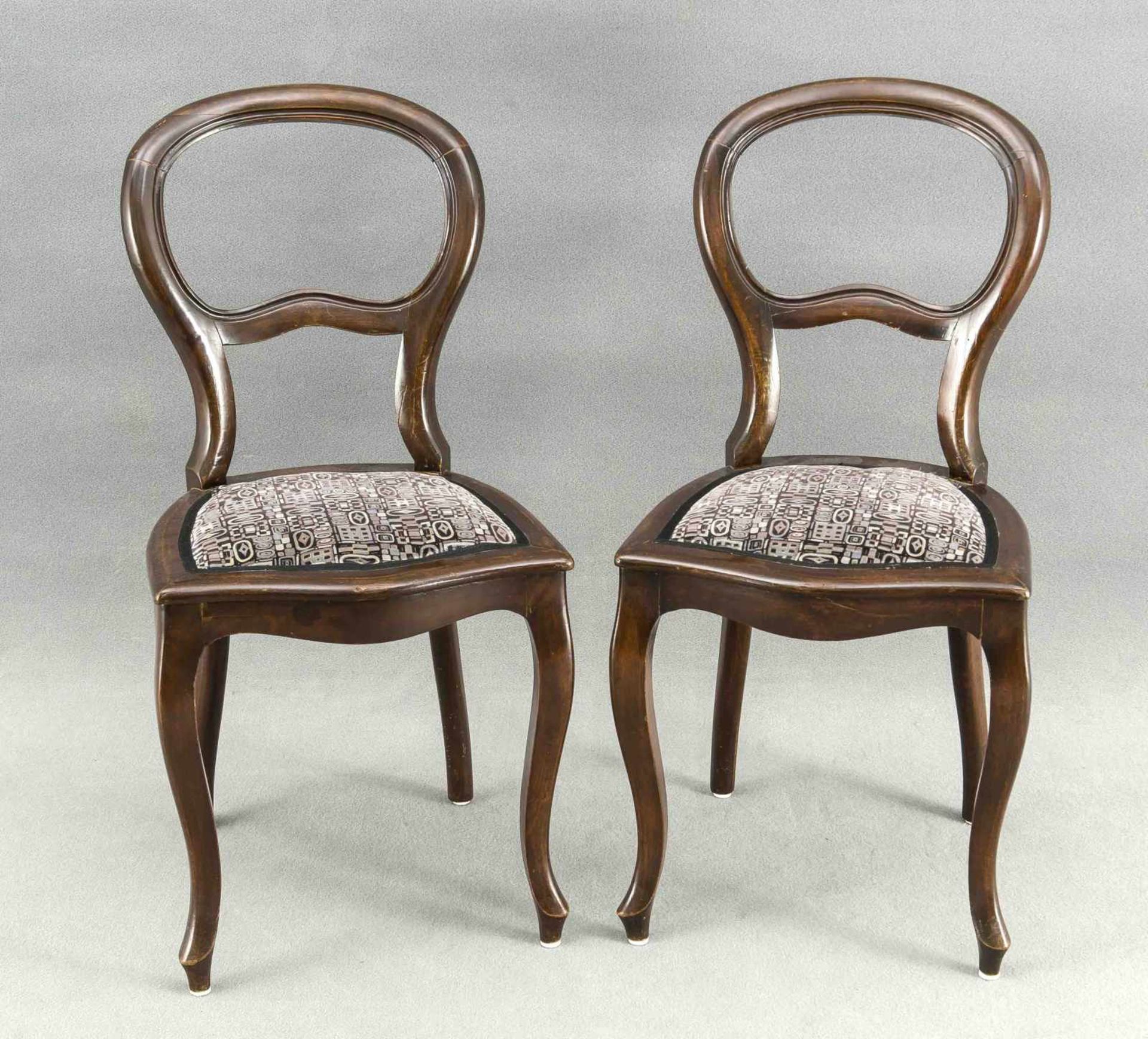 Sitzgruppe, Louis-Philippe um 1860, bestehend aus Tisch und vier Stühlen, Mahagoni massiv/