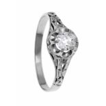 Altschliff-Diamant-Ring WG 585/000 mit einem Altschliff-Diamanten 0,50 ct TW/VS und 2