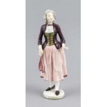 Trachtenfigur, Nymphenburg, Marke 1925-75, Modellnr. 618, Frau in Tracht aus der Trachtenserie