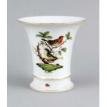 Trichtervase, Herend, Marke nach 1967, polychromer Dekor Rothschild mit Vögeln und Insekten,