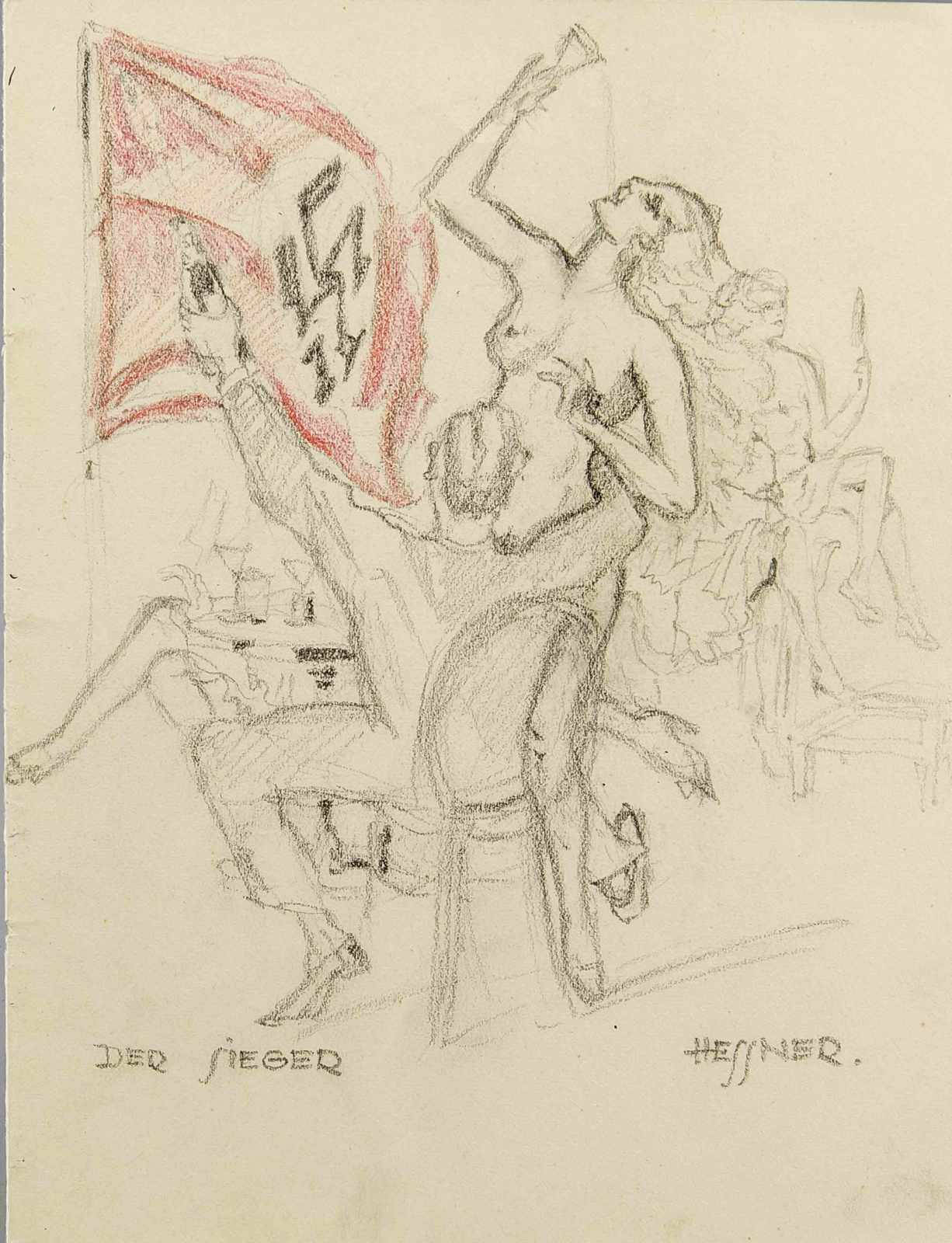 Erotika, Konvolut von 3 Bleistiftzeichnungen um 1930, mit erotischen Szenen und Sprüchen in - Image 2 of 3