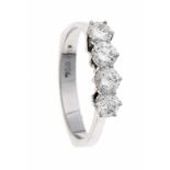 Brillant-Ring WG 750/000 mit 4 Brillanten, zus. 1,02 ct W/VS-SI, RG 57, 3,4 g