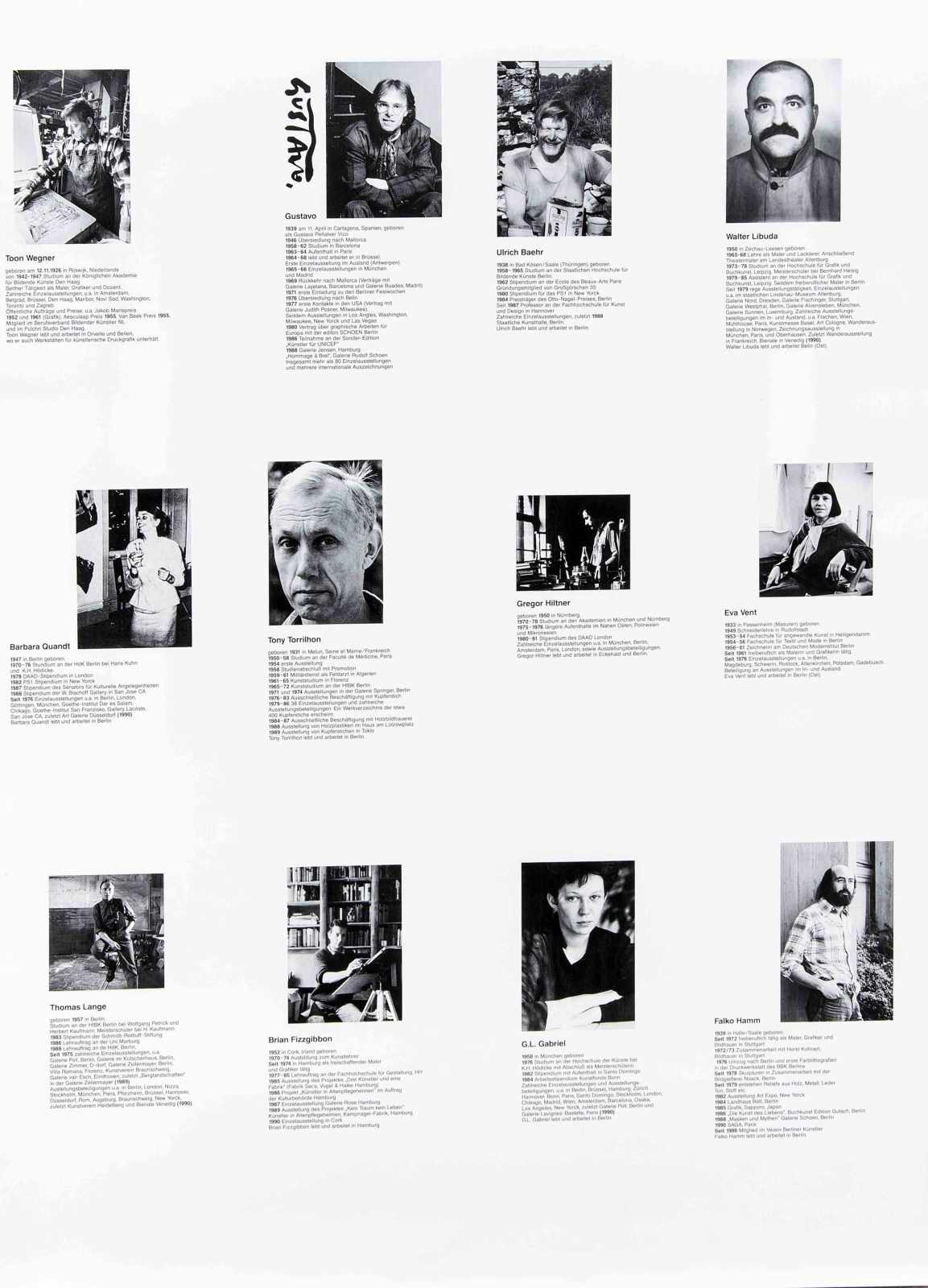 Grafik-Kalender 1991 Tabor-Presse Berlin, mit 12 montierten, handsignierten Originalgrafiken von - Image 2 of 7