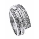 Brillant-Ring WG 750/000 mit 44 Diamant-Baguettes, zus. 0,43 ct und 40 Brillanten, zus. 0,23 ct W/