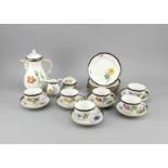 Kaffeeservice, 18-tlg., Meissen, nach 1950, 2. W., Form Neuer Ausschnitt, polychrome Malerei,