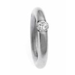 Brillant-Ring Platin 950/000 mit einem Brillanten 0,42 ct W/SI, RG 52, 13,8 g