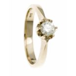 Brillant-Ring GG 585/000 mit einem Brillanten 0,50 ct fancy yellow/VS, RG 58, 4,5 g
