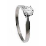 Brillant-Ring WG 585/000 mit einem Brillanten, zus. 0,70 ct TW/lupenrein-VVS, RG 61, 2,6 g