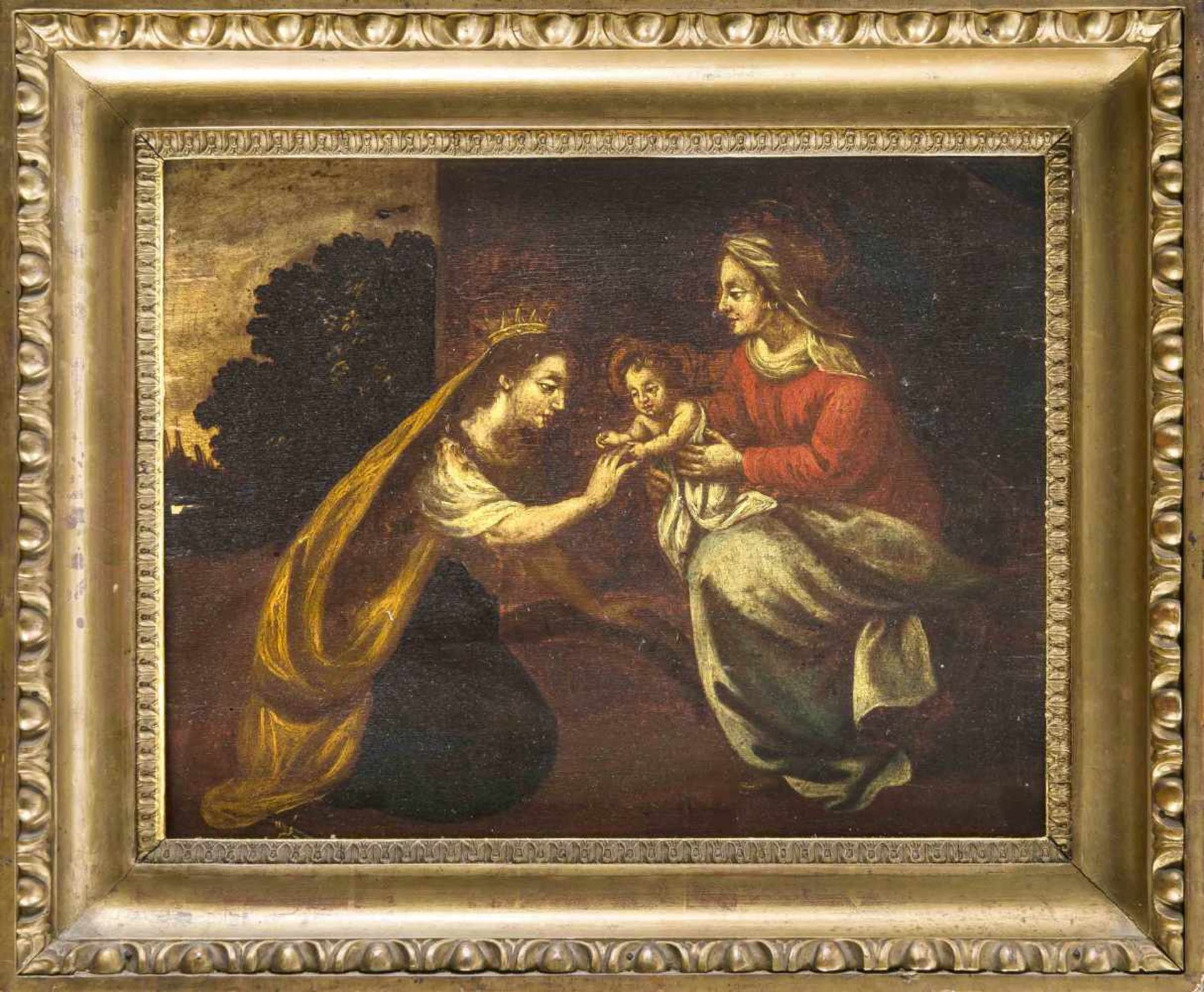 Anonymer Maler 1. H. 18. Jh., die mystische Vermählung der hl. Katharina von Alexandrien mit