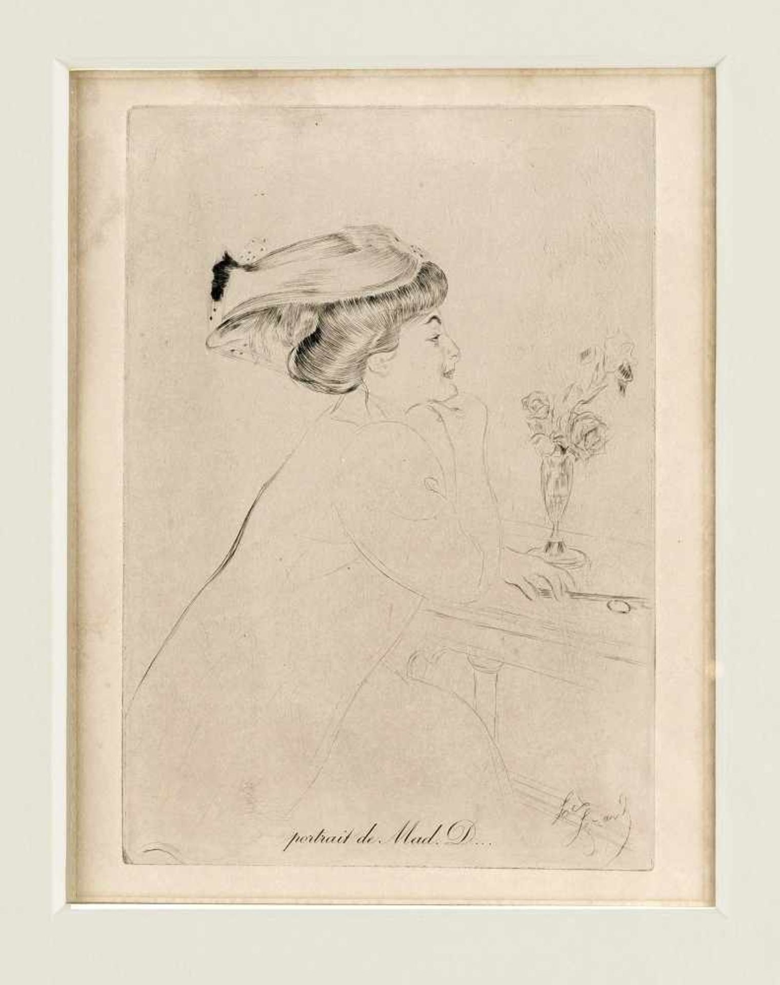 Louis Legrand (1863-1951), Portrait de Mme. D., Radierung auf Kupferdruckpapier, 1895, rechts