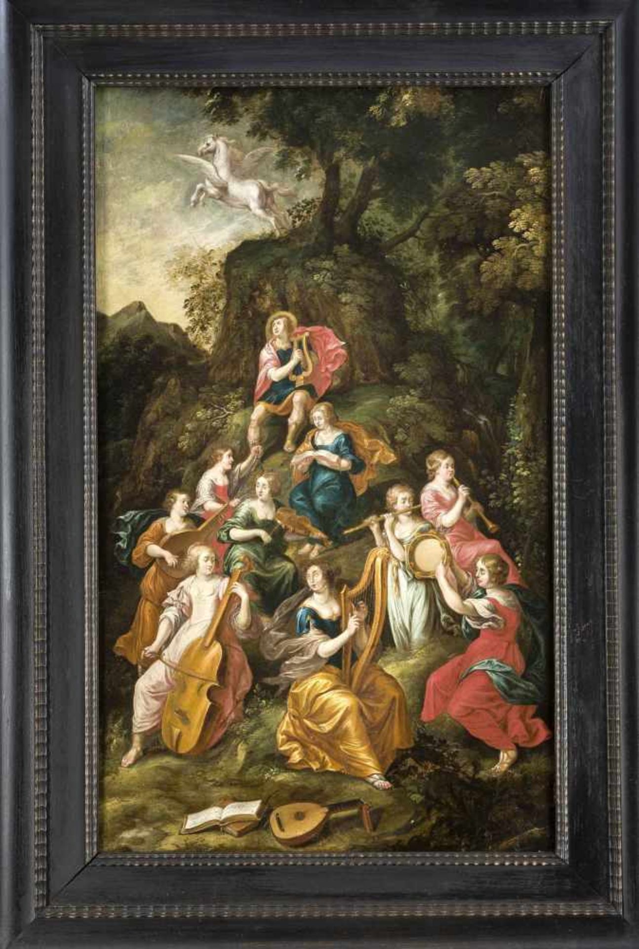 Flämischer Meister des 17. Jh., "Apollo mit den Musen auf dem Parnass", in flämischer Tradition