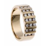 Brillant-Ring GG/WG 585/000 mit 21 Brillanten, zus. 0,42 ct TW-W/SI, RG 56, 8,2 g