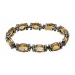 Citrin-Brillant-Armband GG/WG 585/000 mit 10 oval fac. Citrin 13 - 9 mm in unterschiedlichen