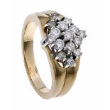 Brillant-Ring GG/WG 585/000 mit Brillanten, zus. 0,40 ct l.get.W-W/SI-P1, RG 53, 6,0 g