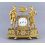 Empire Figuren-Pendule im Stil der 'Romantique', Frankreich, Anf. 19. Jh., tlw. feuervergoldeter