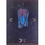 Paul Wunderlich (1927-2010), große Farblithographie mit Prägedruck mit männlichem Torso, im Druck