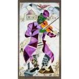 Marc Chagall (1887-1985) Kopie nach, Mann mit Violine, große Kopie Ende 20. Jh. in Öl auf Karton,