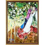 Marc Chagall (1887-1985), Kopie nach, Ende 20. Jh., Öl auf Malkarton, unsign., 127 x 94 cm, ger. 145