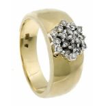 Brillant-Ring WG/GG 585/000 mit 19 Brillanten 0,36 ct W/SI, RG 59, 11,1 g