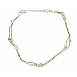 Brillant-Collier GG 750/000 mit 10 Brillanten, zus. 0,30 ct W/SI, L. 45 cm, 2,7 g