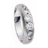 Brillant-Ring WG 585/000 mit 6 Brillanten, zus. 1,32 ct TW/SI, RG 63, 8,6 g, mit Zertifikat 2006