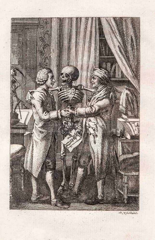 Johann Rudolf Schellenberg (1740-1806), Totentanz, Folge von 14 (von 24) Radierungen aus "Freund - Image 4 of 6