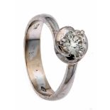 Brillant-Ring WG 750/000 mit einem Brillanten 0,70 ct get.W/SI, RG 56, 5,8 g