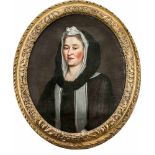 Anonymer Bildnismaler des 18. Jh., Damenportrait im Oval, Öl auf Lwd., unsign., doubl., rest. u.