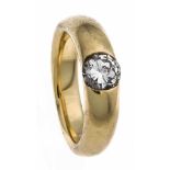 Brillant-Ring GG 750/000 mit einem Brillanten 0,55 ct l.getW/SI, RG 51, 9,0 g