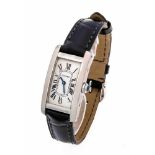 Cartier Damenarmbanduhr Tank Americaine WG 750/000, Quartz, cremefarbiges Zifferblatt, rund fac.