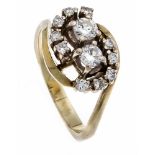 Brillant-Ring GG/WG 585/000 mit Brillanten, zus. 0,50 ct W/VS-SI, RG 56, 5,9 g