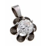 Brillant-Anhänger WG 585/000 mit einem Brillanten 0,95 ct W/P1, L. 14 mm, 1,3 g