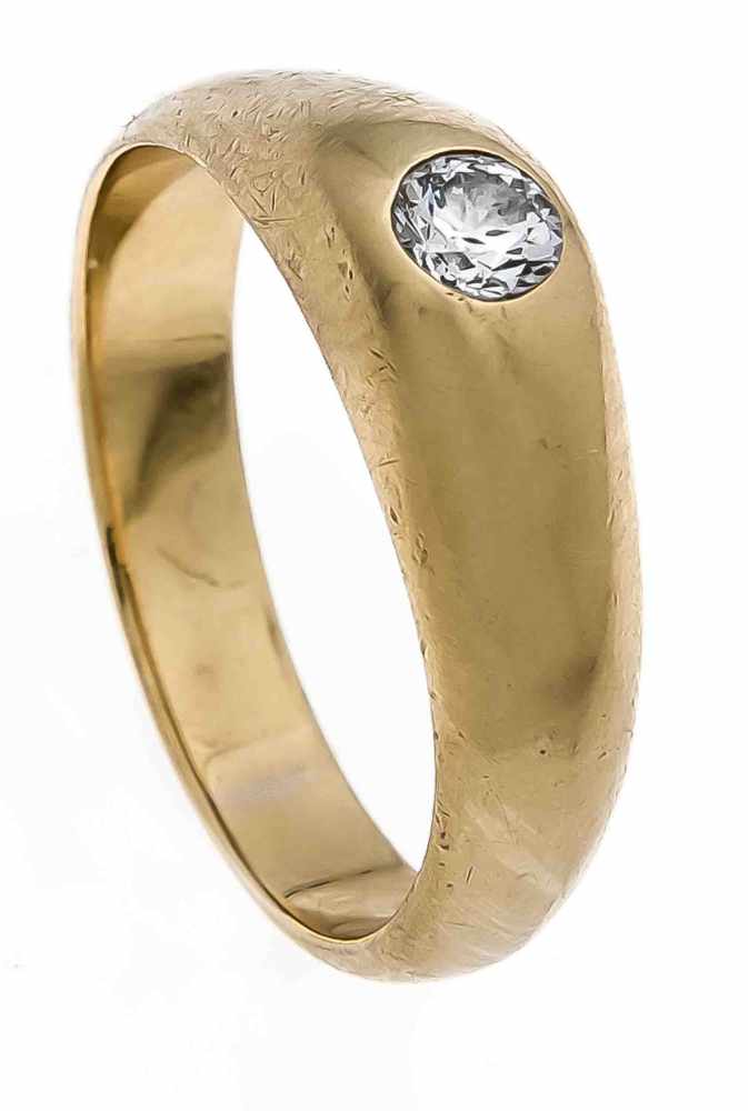 Altschliff-Diamant-Ring GG 585/000 mit einem Altschliff-Diamanten 0,20 ct W/SI, RG 56, 6,8 g