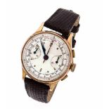 Herrenarmbanduhr RG 750/000 Chronograph, Schweiz 1940er Jahre, Handaufzug, Kaliber Venus 188,