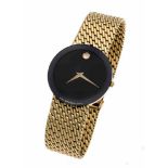 Movado Herrenarmbanduhr GG 750/000 Quartz, schwarzes Zifferblatt, Ref. 40-40-882E50, 1544588,