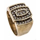 Brillant-Ring GG/WG 417/000 (10 KT) mit Brillanten, zus. 0,40 ct fancybrown/PI, RG 70, 9,5 g