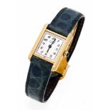 Damenarmbanduhr must de Cartier Vermeil Silber 925/000 vergoldet, Tank Quartz, läuft, mit