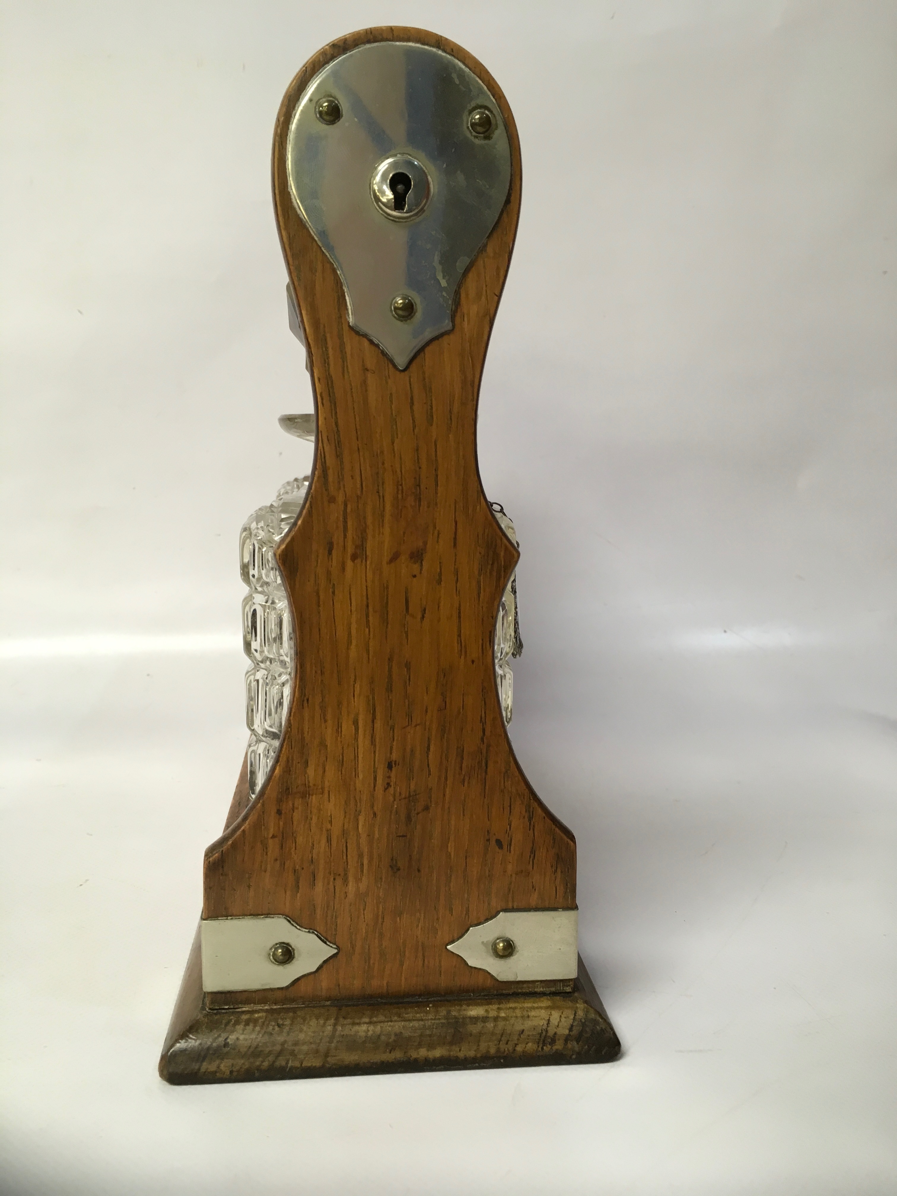 ANTIQUE OAK TANTALUS, - Image 3 of 3